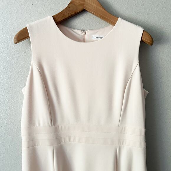 Calvin Klein Illusion Fit n Flare Sleeveless Blush Dress Women's Size 16P - Picture 4 of 13